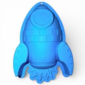 Rocket Ship Silicone Baking Cupcake Jello Mold Cooking Candy Desserts Blue